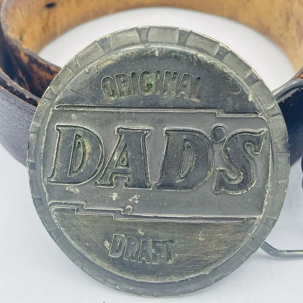 1970's Dad's Draft Root Beer Soda Pop Belt Buckle Wyoming Studio Art Works Brass